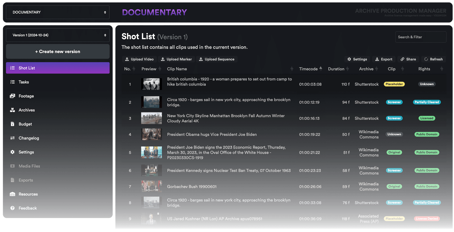 Archive Production Manager